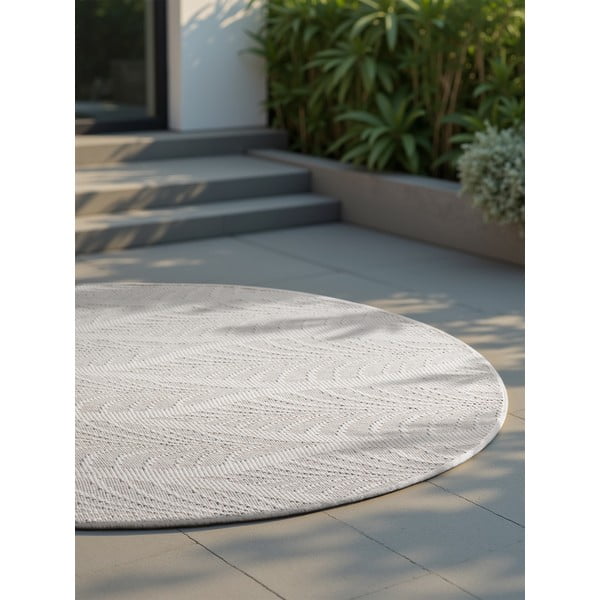 Tappeto da interno/esterno rotondo grigio/avorio ø 160 cm Duet Liora – NORTHRUGS-image-3