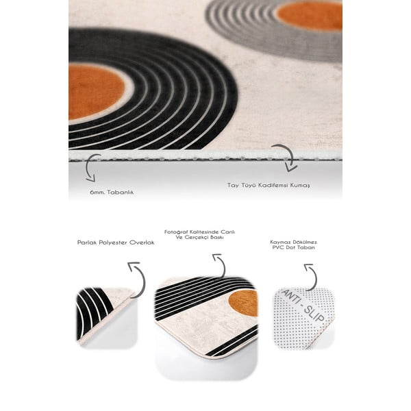 Set di tappetini per il bagno in velluto beige 2 pz 60x100 cm Dot Arch – Mila Home-image-4