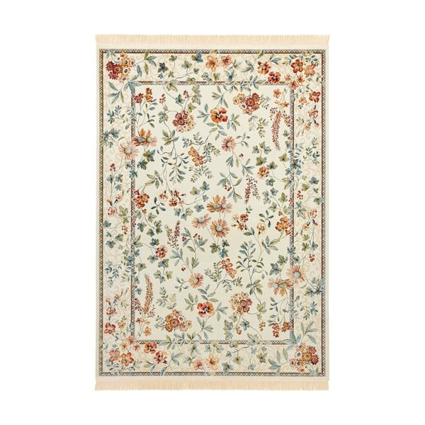 Tappeto in viscosa crema 160x230 cm Oriental Flowers - Nouristan