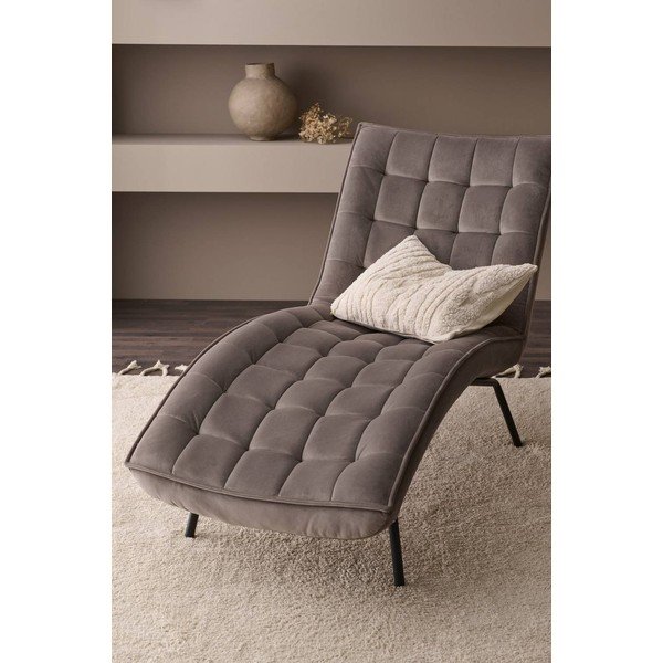 Chaise longue greige con rivestimento in velluto Legend – Ellos Home-image-1