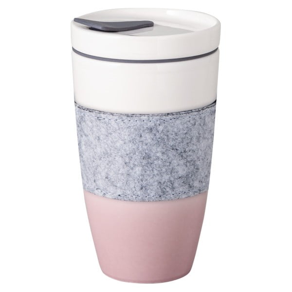 Tazza da viaggio in porcellana bianca e rosa Villeroy & Boch , 350 ml Like To Go - like | Villeroy & Boch-image-2