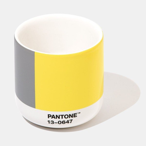 Tazza termica in ceramica giallo-grigia, 175 ml Cortado - Pantone-image-1