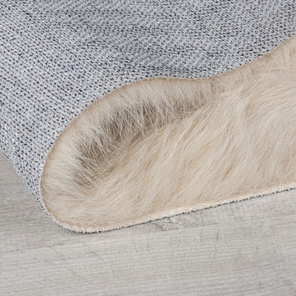 Tappeto in pelliccia sintetica crema 80x150 cm Waffle Faux Fur - Flair Rugs-image-3