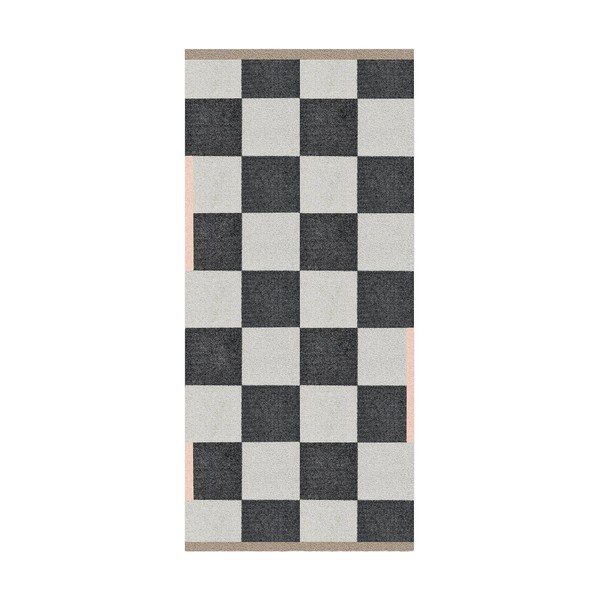 Tappeto lavabile bianco e nero 70x150 cm Square - Mette Ditmer Denmark