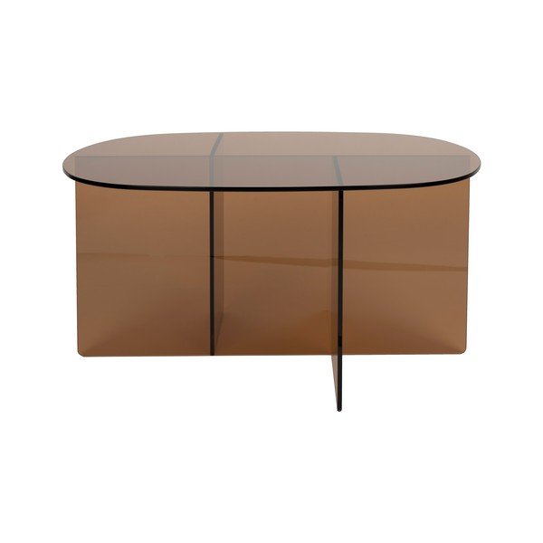 Tavolino da salotto marrone in vetro 60x80 cm Linea – Zuiver-image-2