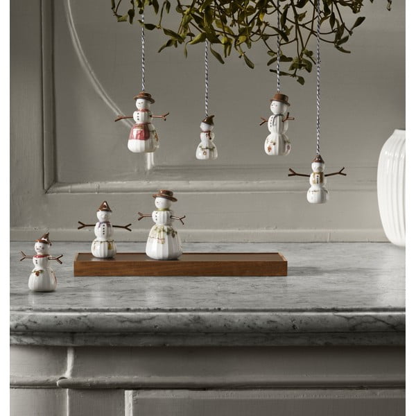 Decorazione per albero di natale in porcellana dipinta a mano ø 4 cm Hammershøi Snowman – Kähler Design-image-1