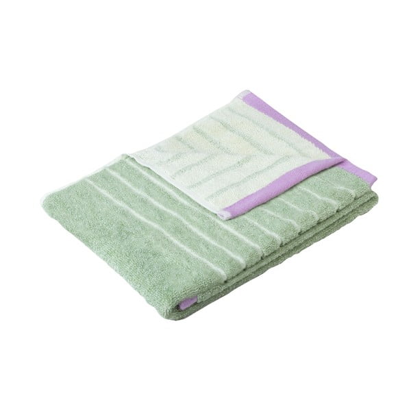 Asciugamano da bagno in cotone verde Dora, 70 x 140 cm - Hübsch