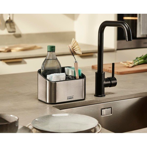 Supporto per detersivo color argento lucido in metallo Surface – Joseph Joseph-image-1