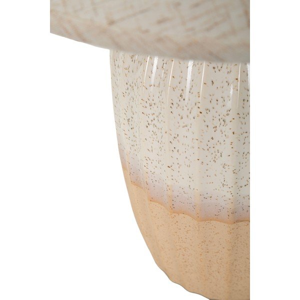 Lampada da tavolo color crema in ceramica con paralume in tessuto (altezza totale 44 cm) Japandi – Mauro Ferretti-image-4