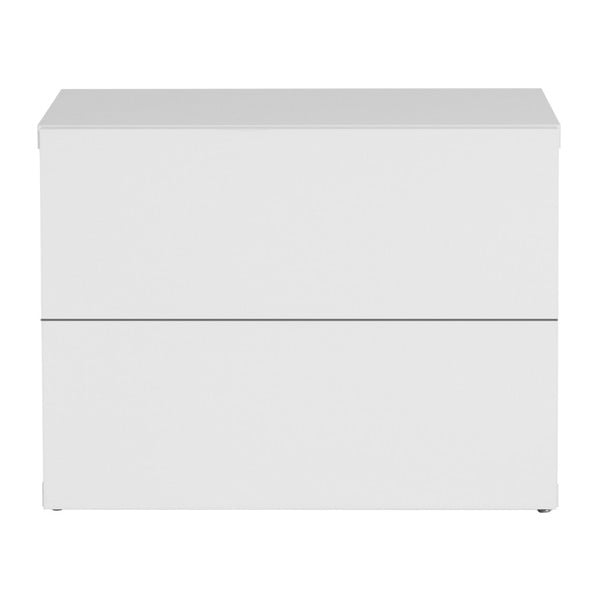 Comodino bianco con 2 cassetti Aurora - TemaHome