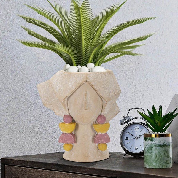 Vaso in poliresina beige 27 cm Elegant - Mauro Ferretti-image-1