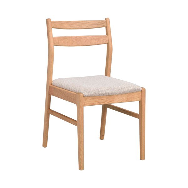 Sedia da pranzo color crema/di colore naturale in rovere massiccio Kerwin – Rowico