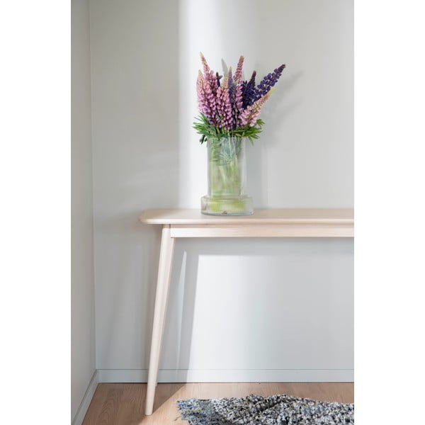 Consolle in rovere decorato in colore naturale 120x40 cm Yumi - Rowico-image-1