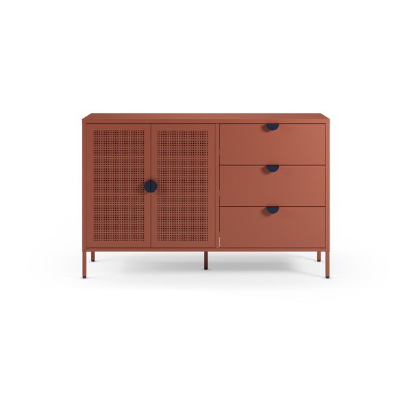 Credenza color terracotta in metallo 140x90x40 cm Sayla – Marckeric