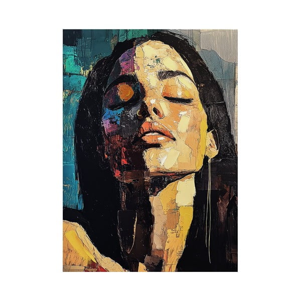 Quadro con elementi dipinti a mano 70x100 cm Vivian – Styler