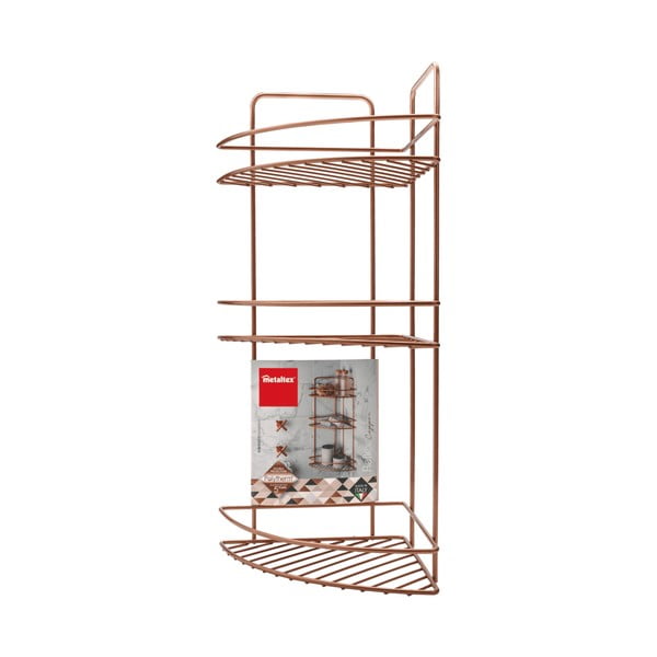 Mensola angolare da bagno a tre piani Rame - Metaltex-image-3