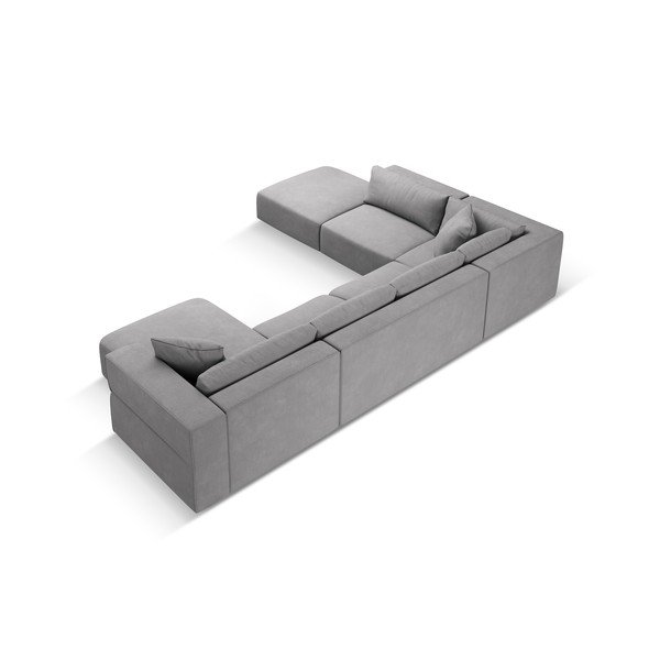 Divano a U angolare grigio chiaro, angolo sinistro Esther - Milo Casa-image-3