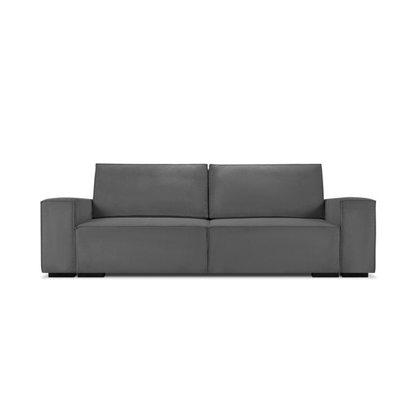 Divano letto in velluto a coste grigio scuro Azalea - Mazzini Sofas-image-2