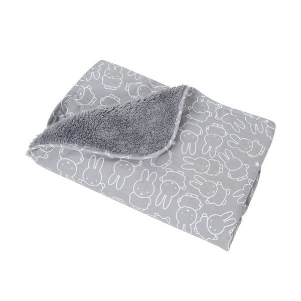 Coperta per bambini grigia in micropile 80x80 cm Miffy – Roba-image-2