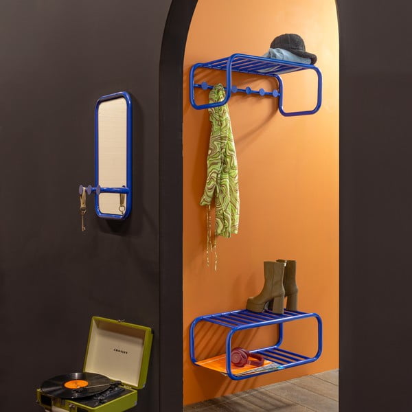 Pannello appendiabiti blu in metallo 35x60x11 cm Retro – Spinder Design-image-1