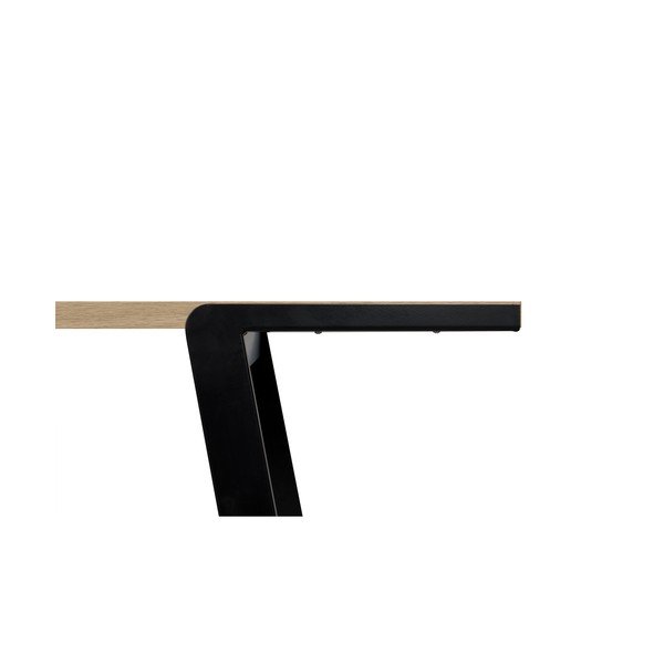 Tavolo da pranzo con piano in rovere e gambe nere , 180 x 90 cm Drift - TemaHome-image-3