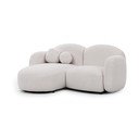 Divano angolare color crema (con penisola a sinistra/con chaise lounge) con rivestimento in bouclé Orbit – Ropez