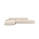 Divano angolare in velluto beige (angolo sinistro) Jodie - Micadoni Home
