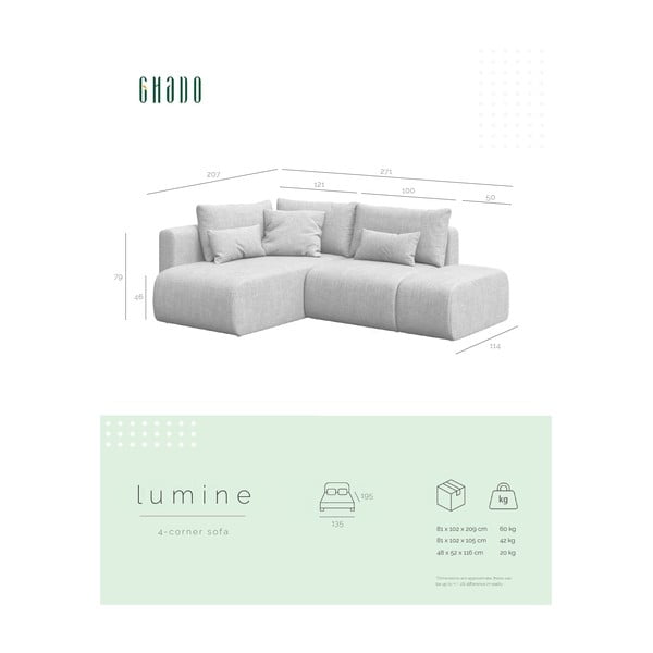 Divano angolare verde allungabile/con contenitore (con penisola a sinistra/con chaise lounge) Lumine – Ghado-image-4