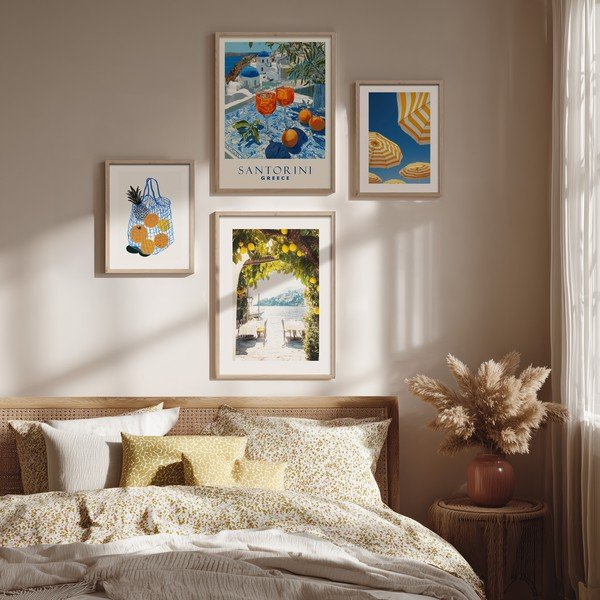 Dipinto stampato con cornice inclusa 50x70 cm Santorini – Styler-image-2