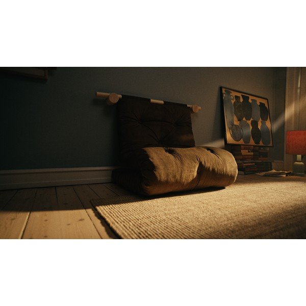 Poltrona verde scuro allungabile con rivestimento in velluto a coste Hooked – Karup Design-image-1