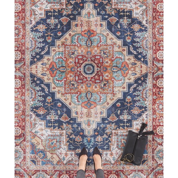 Runner blu scuro e rosso, 80 x 200 cm Sylla - Nouristan-image-1