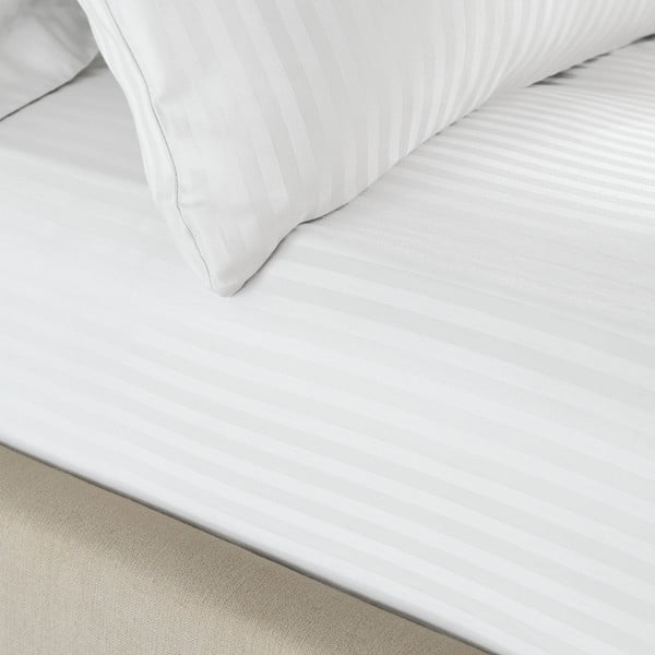 Lenzuolo teso bianco 90x190 cm Satin Stripe - Catherine Lansfield