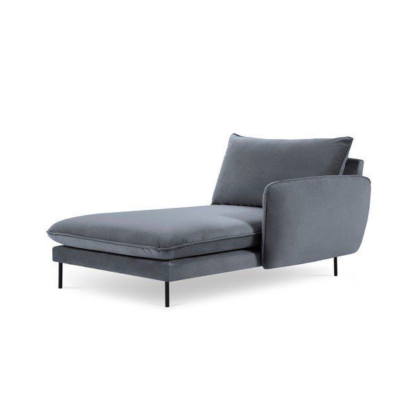 Poltrona lounge in velluto grigio, angolo destro Vienna - Cosmopolitan Design-image-3