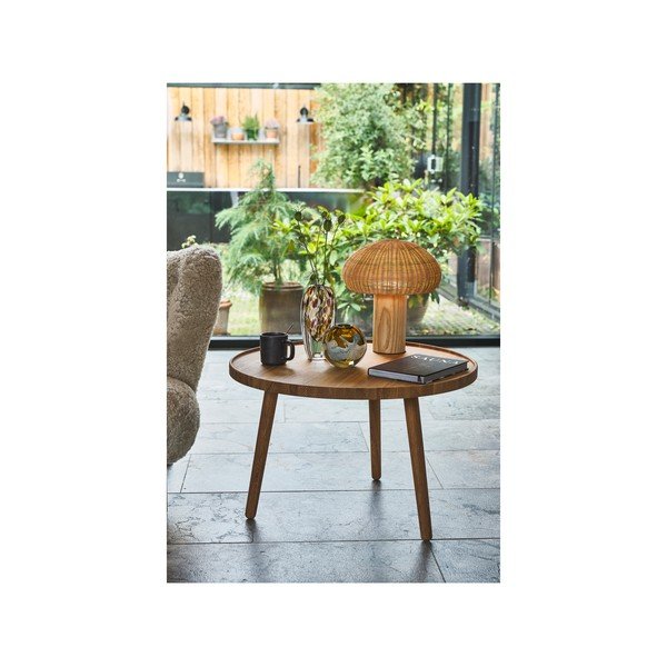 Lampada da tavolo a LED in colore naturale con paralume in rattan (altezza 32 cm) - Villa Collection-image-4