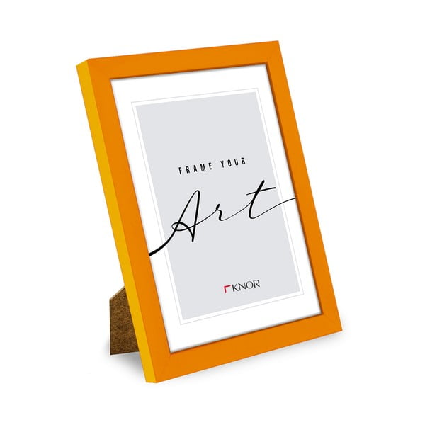Cornice arancione verticale con sostegno/da appendere 12x17 cm – knor