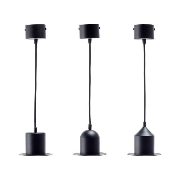 Set di 3 lampade a sospensione nere Hat - EMKO