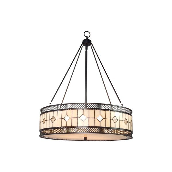 Lampadario in metallo con paralume in vetro ø 60 cm Waldorf – Premier Housewares-image-1