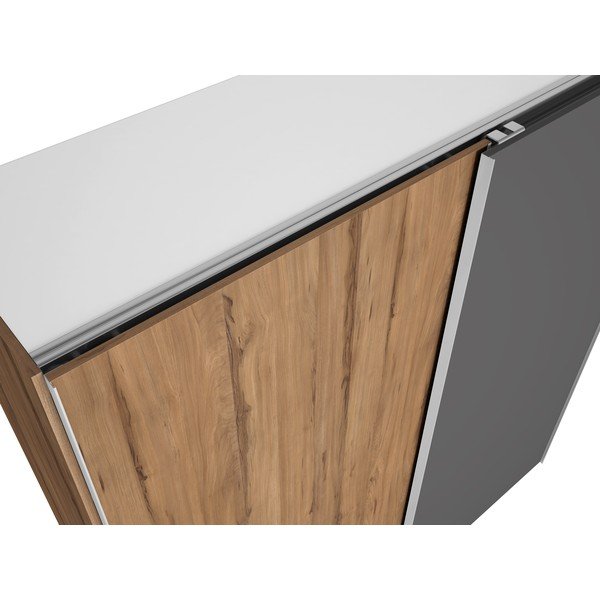 Armadio grigio in noce con ante scorrevoli 182x200 cm Malta - Marckeric-image-3