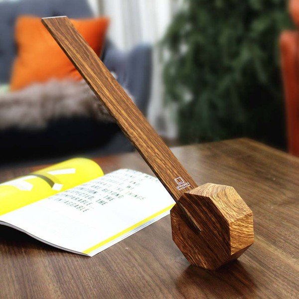 Lampada da tavolo marrone chiaro (altezza totale 38 cm) Octagon One – Gingko-image-3