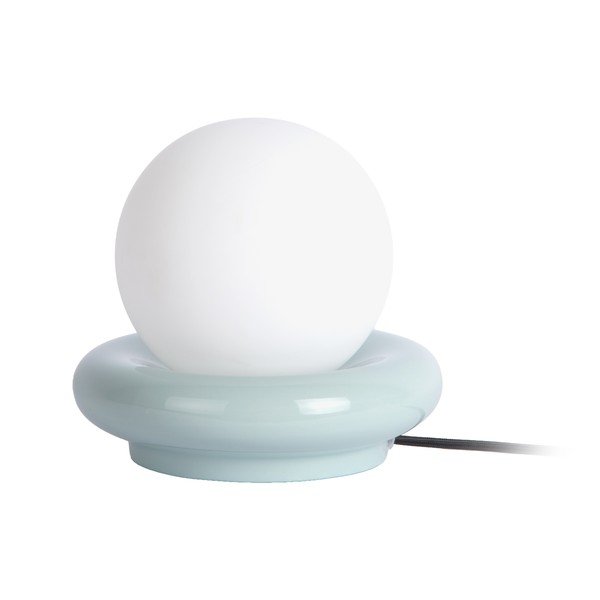 Lampada da tavolo azzurra in ceramica (altezza totale 19 cm) Catania Ring – Leitmotiv