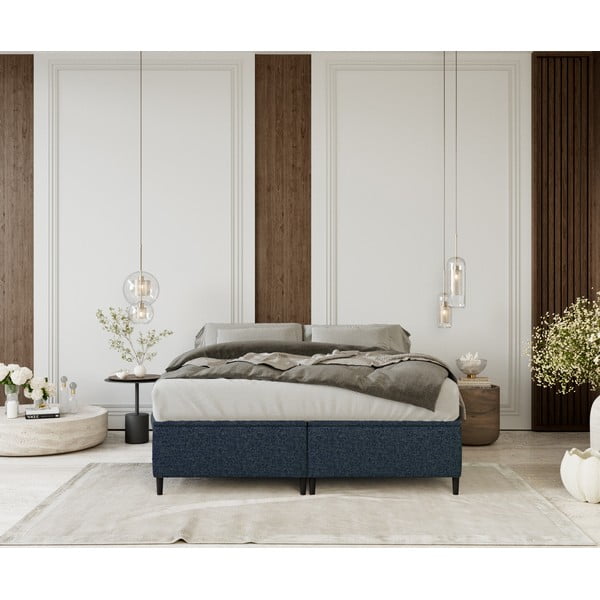 Letto matrimoniale imbottito blu scuro con contenitore 160x200 cm Tate - Maison de Rêve-image-3