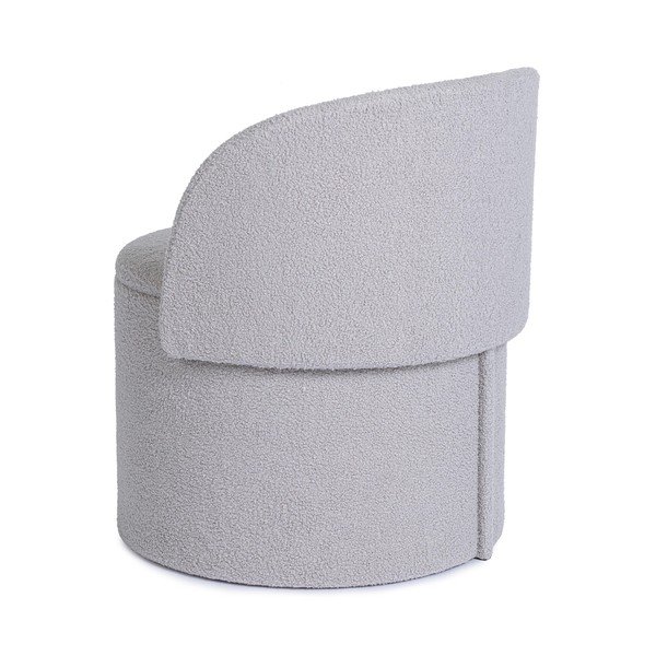 Poggiapiedi grigio chiaro con rivestimento in bouclé Anthea – Yes Everyday-image-4