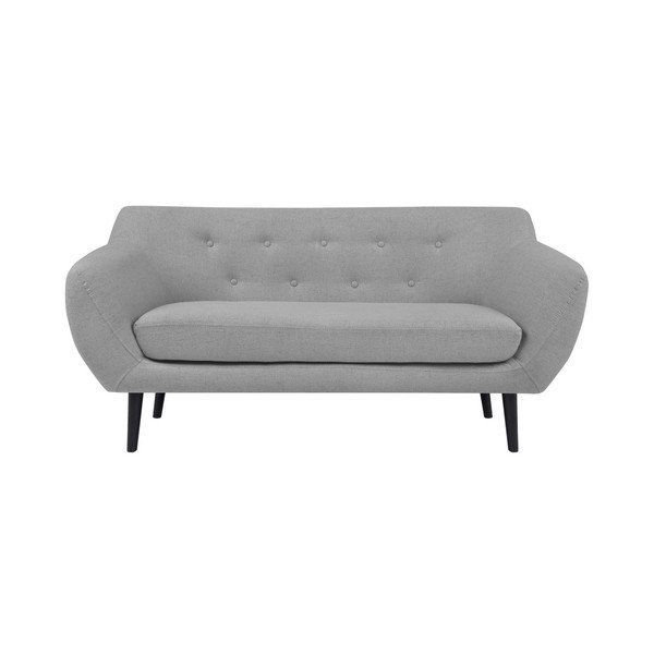Divano a due posti Piemonte grigio chiaro con gambe marroni - Mazzini Sofas