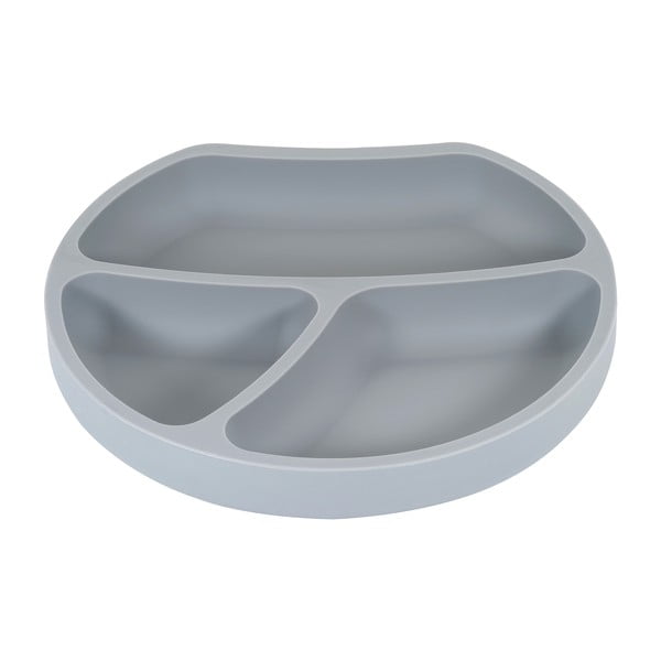 Piatto per bambini grigio in silicone 19x20,5 cm – Kindsgut-image-2