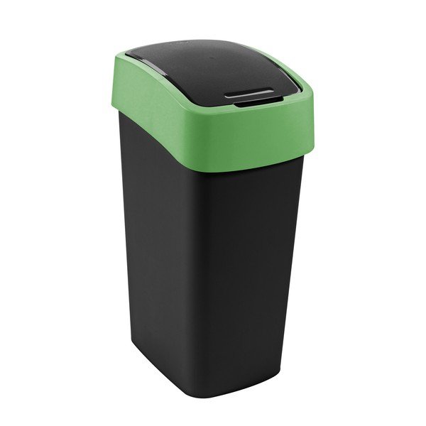 Cestino per la spazzatura verde/nero in plastica per raccolta differenziata 45 l Flip Bin – Curver