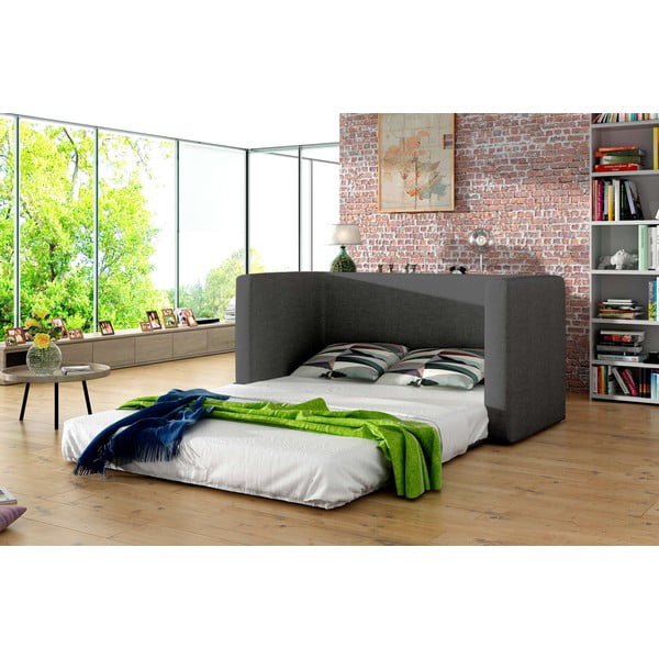 Divano blu/grigio allungabile e rivestimento in ciniglia 132 cm Neva – ELTAP-image-2