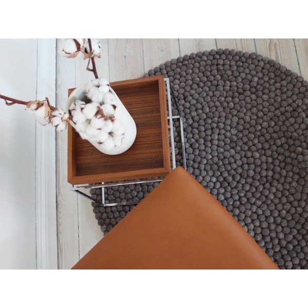 Tappeto in lana marrone noce, ⌀ 120 cm Ball Rugs - Wooldot-image-2