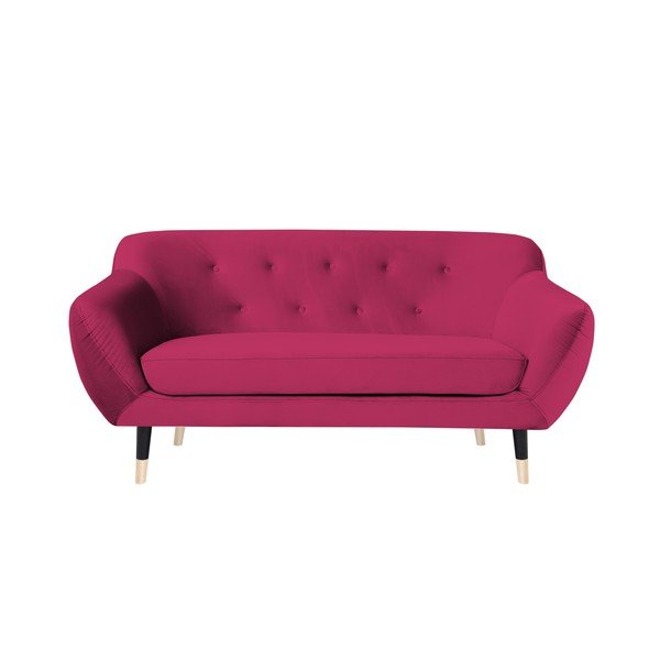Divano rosa con gambe nere Amelie, 158 cm - Mazzini Sofas
