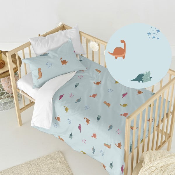 Biancheria da letto per culla in cotone 100x120 cm Mini dinosaur - Happy Friday