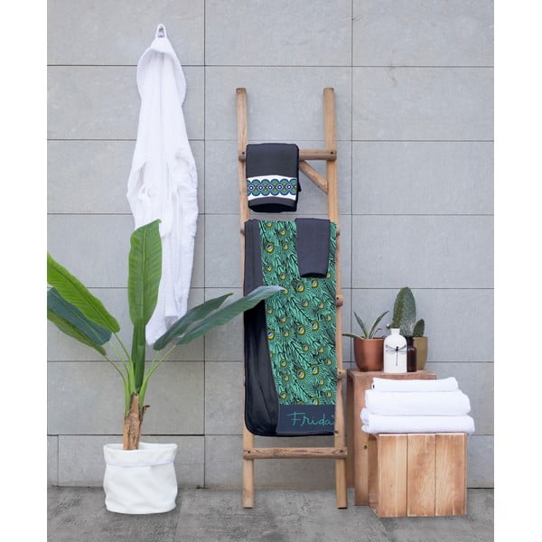 Set di 3 asciugamani Peacock Peacock Feathers - Madre Selva-image-1